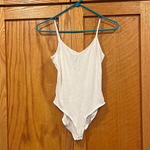 Forever 21 White Ribbed Bodysuit